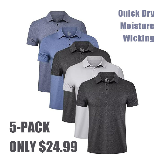 Men's Polo Shirts Quick Dry Short Sleeve Performance Moisture Wicking
