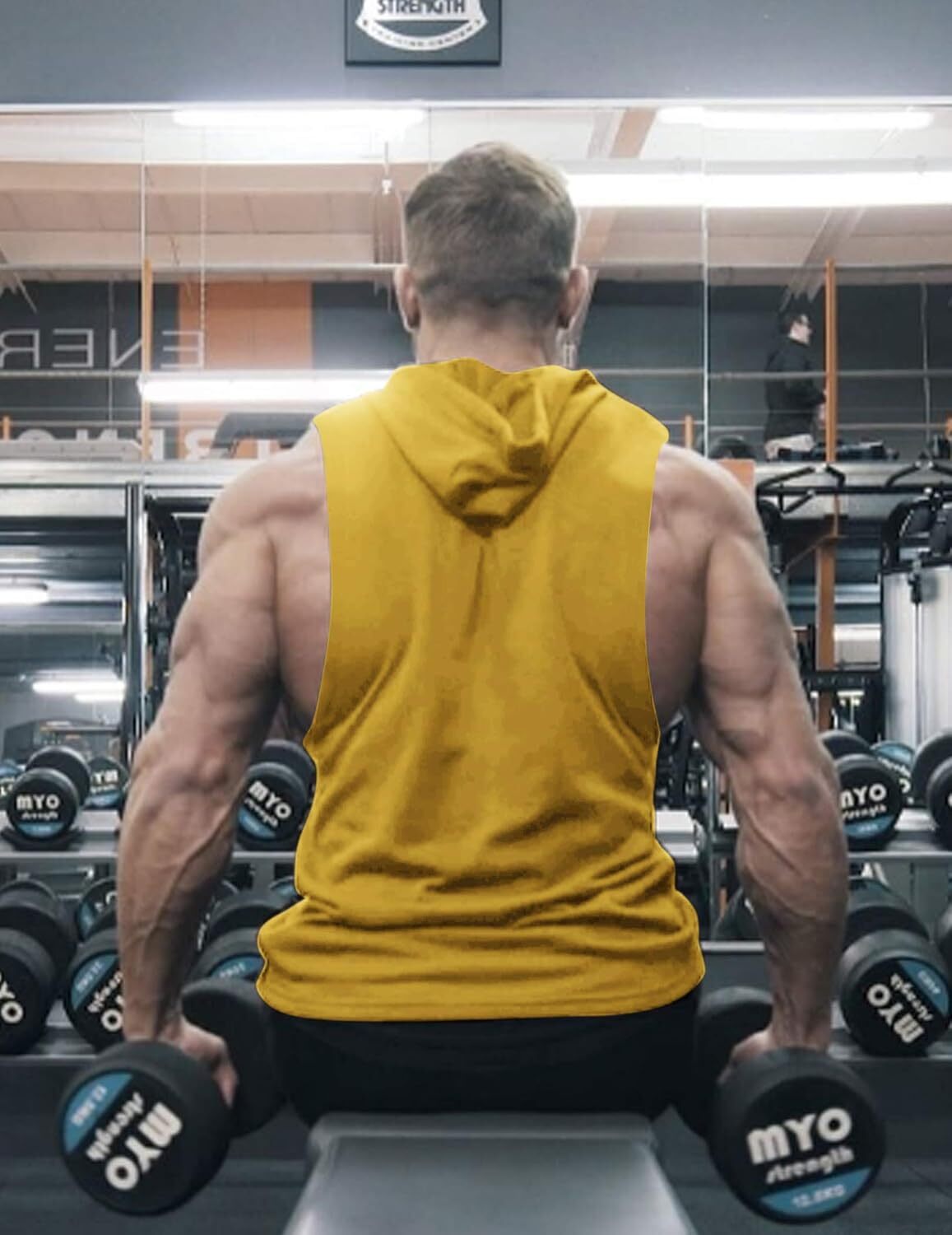 Men's Workout Hooded Tank Tops Bodybuilding Muscle Cut Off T Shirt Sleeveless Gym Hoodies