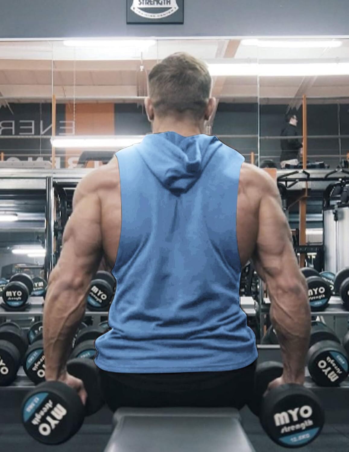 Men's Workout Hooded Tank Tops Bodybuilding Muscle Cut Off T Shirt Sleeveless Gym Hoodies