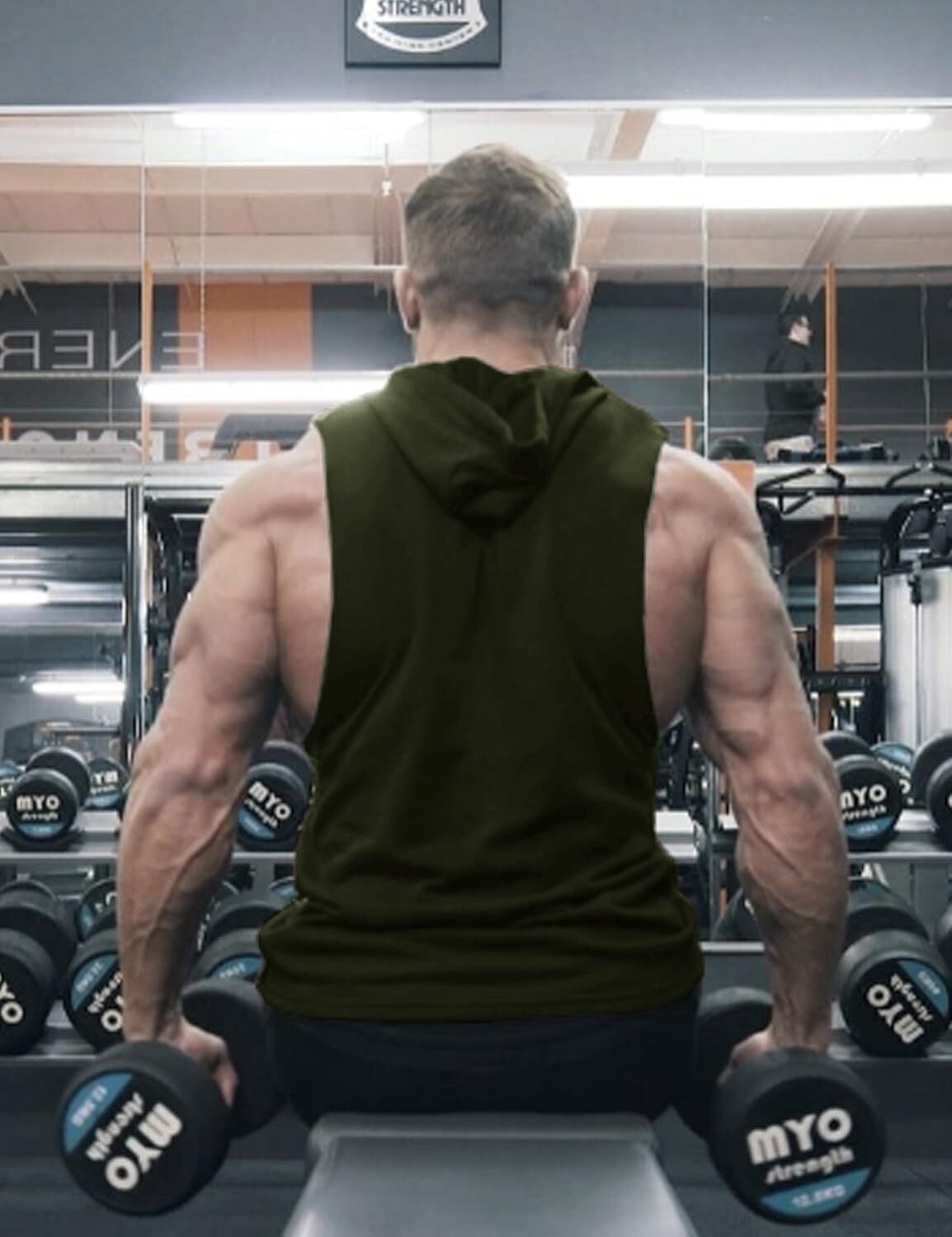 Men's Workout Hooded Tank Tops Bodybuilding Muscle Cut Off T Shirt Sleeveless Gym Hoodies