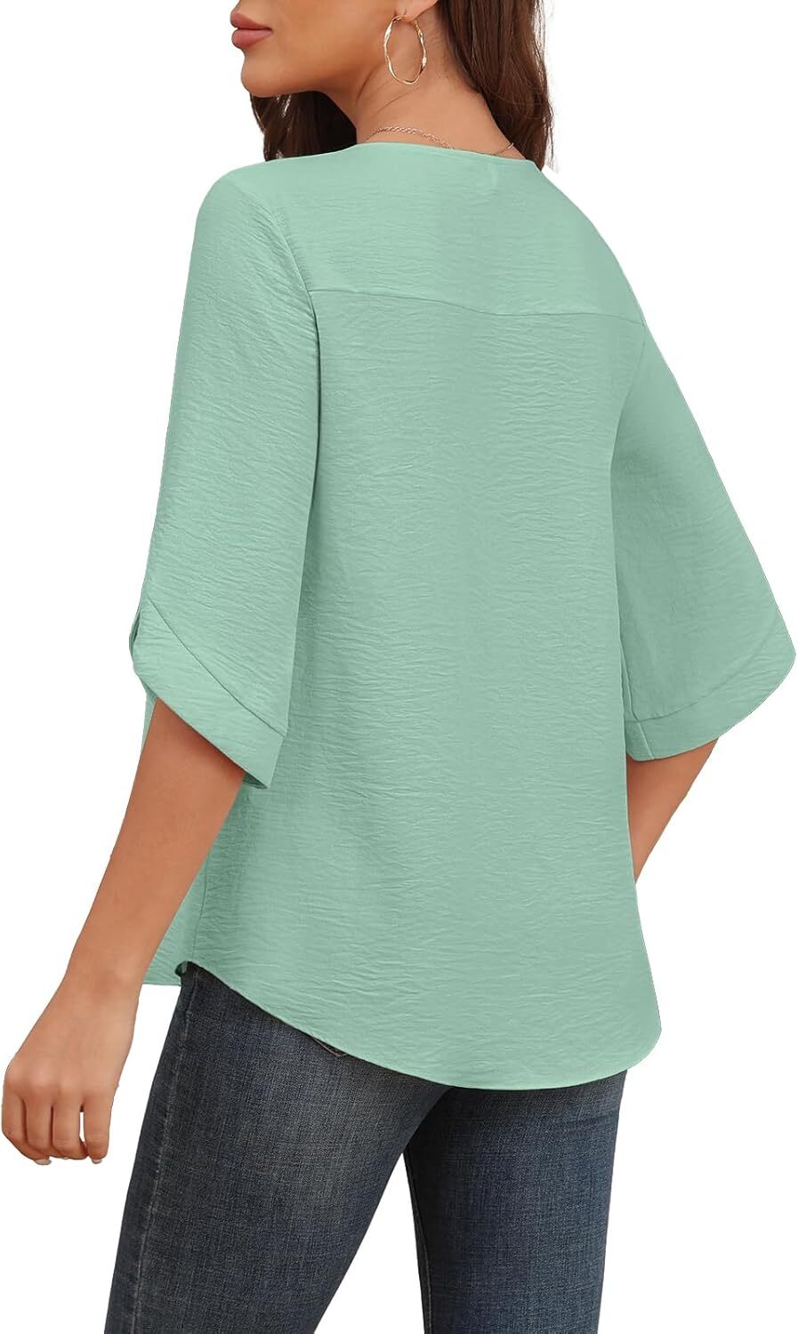 Women's 2024 Summer Chiffon Blouses Bell Short Sleeve TShirts Casual Loose Flowy Dressy Work Tops for Leggings Blouse