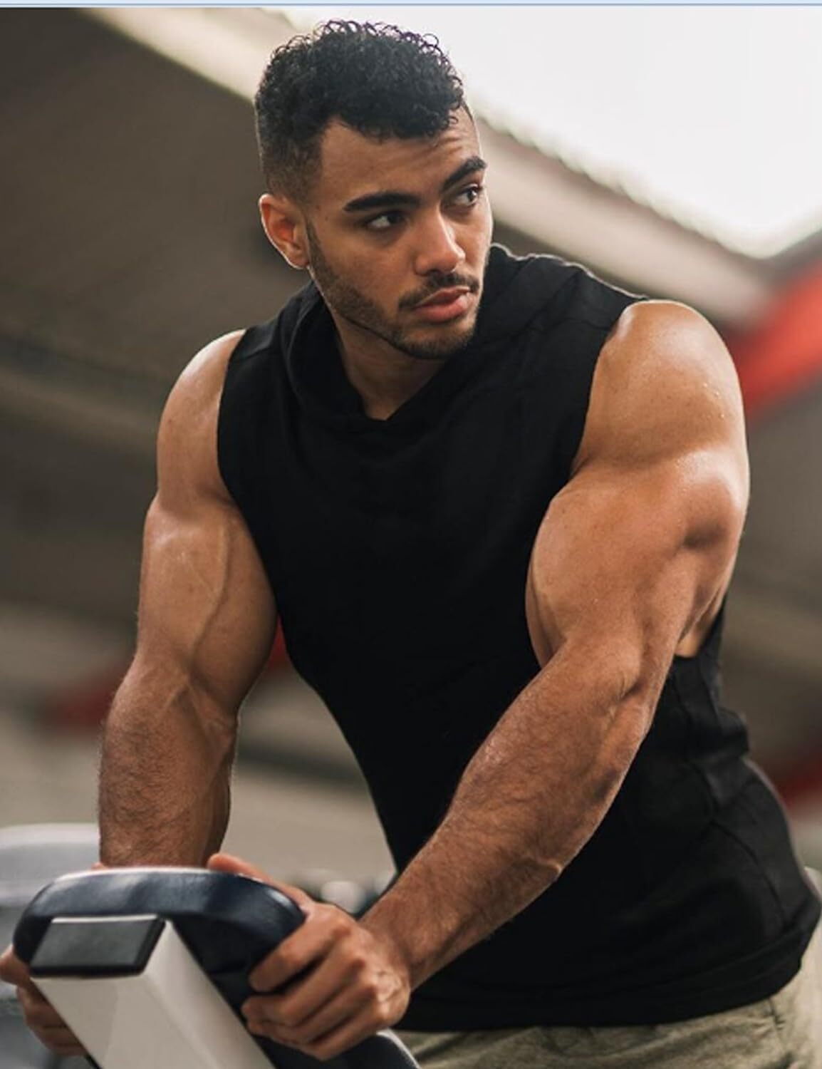 Men's Workout Hooded Tank Tops Bodybuilding Muscle Cut Off T Shirt Sleeveless Gym Hoodies