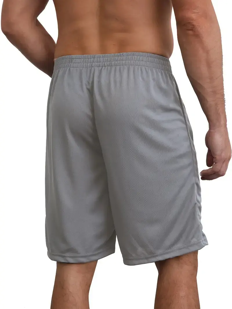 Men's Summer Solid Zipper Pocket Shorts, Men's Summer Bottoms, Regular Fit Casual Breathable Quick Drying Straight Leg Shorts for Summer, Mens Shorts for Daily Wear
