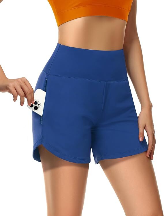 Super High Waisted Back Pocket & Side Hidden Pocket 2-in-1 Yoga Shorts