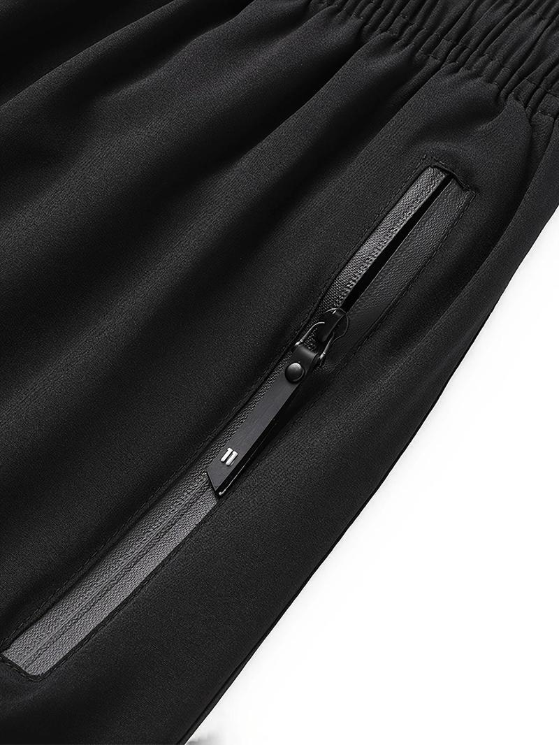 Men's Summer Solid Zipper Pocket Shorts, Men's Summer Bottoms, Regular Fit Casual Breathable Quick Drying Straight Leg Shorts for Summer, Mens Shorts for Daily Wear
