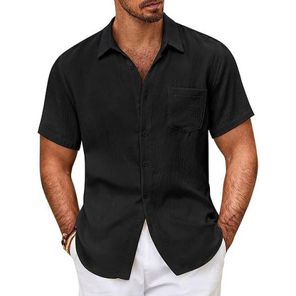 Casual Short Sleeve Men's Button Down Shirts