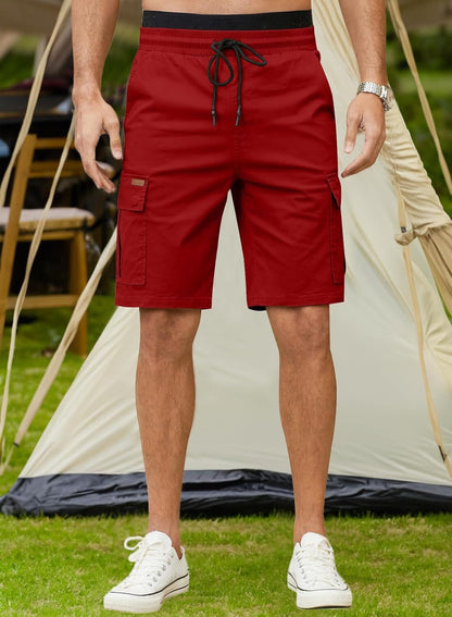 Men's Patched Drawstring Waist Cargo Shorts,  Men's Bottoms for Daily Wear, Clearance Items 2024