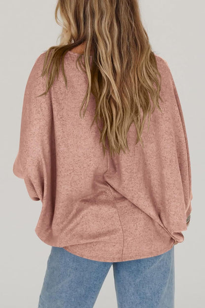Women's Fall Sweaters 2024 Casual Oversize Pullover Batwing Long Sleeve Drop Shoulder Sweater Loose Knit Jumper Tops