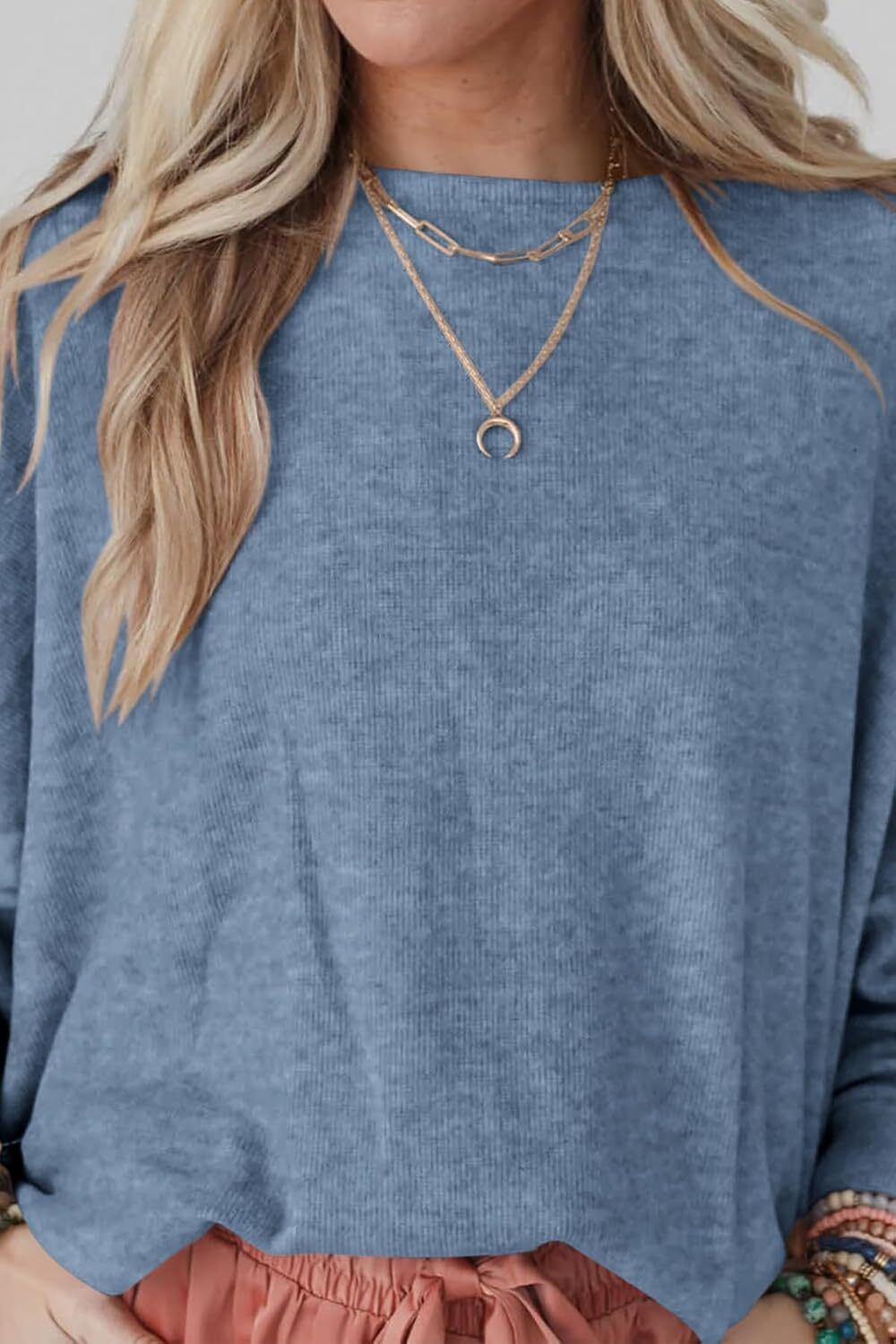 Women's Fall Sweaters 2024 Casual Oversize Pullover Batwing Long Sleeve Drop Shoulder Sweater Loose Knit Jumper Tops