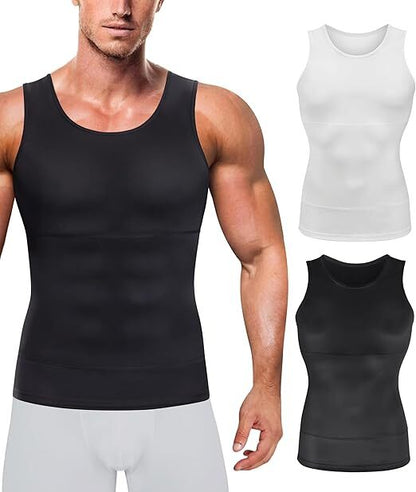 Men Compression Shirt Shapewear Slimming Body Shaper Vest Undershirt Tummy Control Tank Top