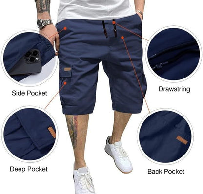 Men's Patched Drawstring Waist Cargo Shorts,  Men's Bottoms for Daily Wear, Clearance Items 2024