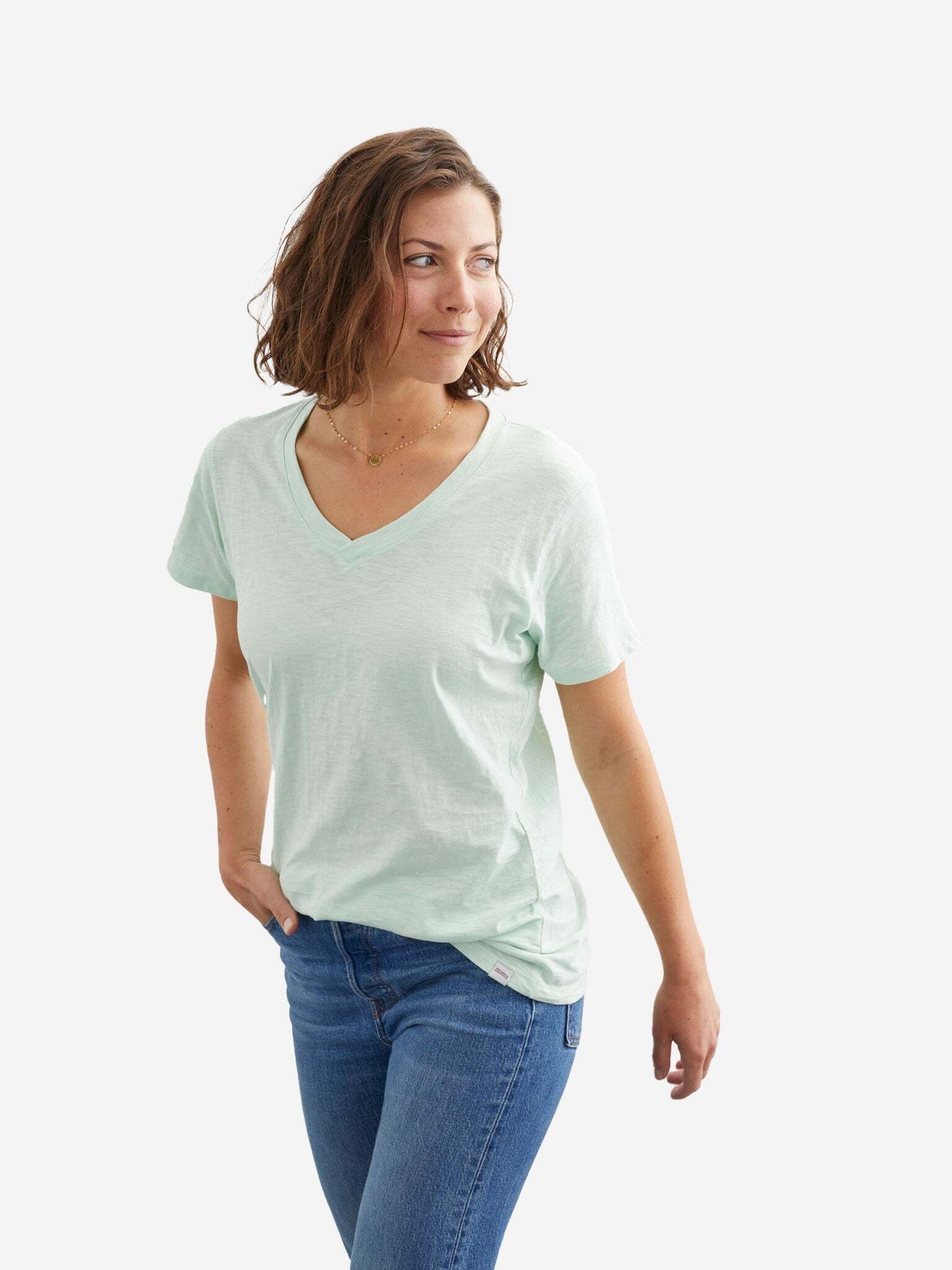 Slub V-Neck Tee