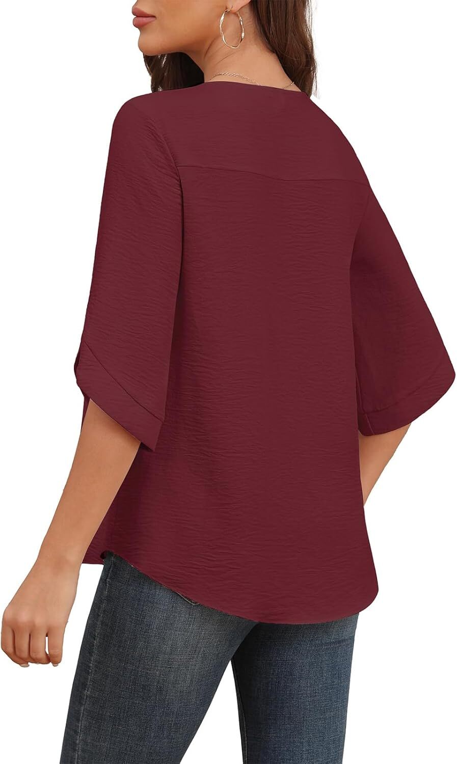 Women's 2024 Summer Chiffon Blouses Bell Short Sleeve TShirts Casual Loose Flowy Dressy Work Tops for Leggings Blouse