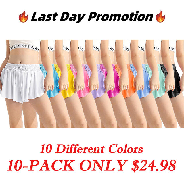 Women's Flowy Butterfly Athletic Running Workout Spandex Gym Yoga Tennis Skirts with Pocket