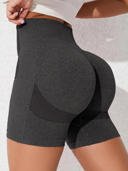 Women's Solid Color High Waisted Sports Shorts