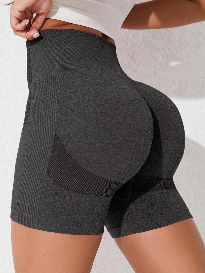 Women's Solid Color High Waisted Sports Shorts