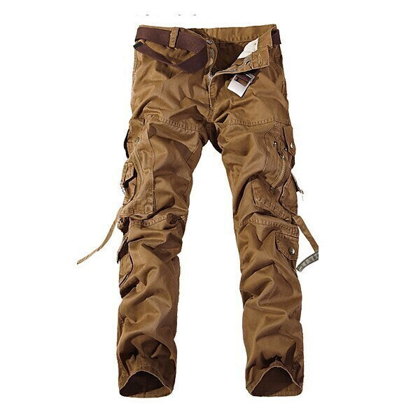 Men's Cargo Pants Hiking Pants Trousers Work Pants Military Outdoor Ripstop Breathable Zipper Pocket Multi Pockets Pants / Trousers Bottoms Dark Khaki Turk Green Cotton Hunting Fishing Climbing 28 29