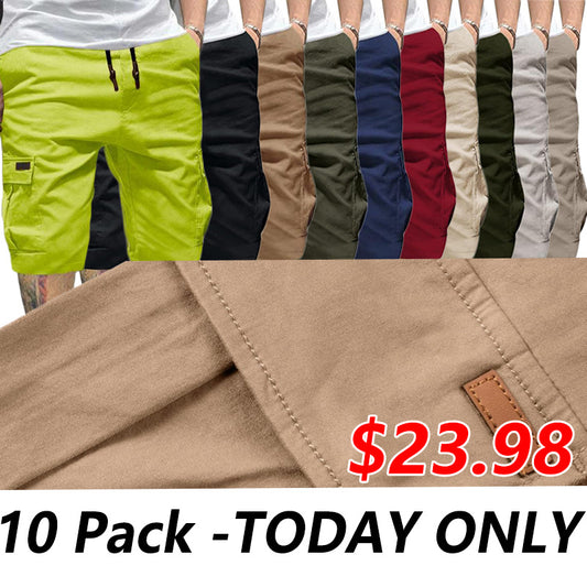 Men's Patched Drawstring Waist Cargo Shorts,  Men's Bottoms for Daily Wear, Clearance Items 2024