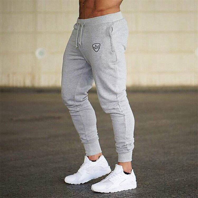 Men's Sports Track Pants Pants Geometric Pattern Cotton Blend Mid Waist ArmyGreen Black Gray Khaki Dark Gray M L XL XXL 3XL