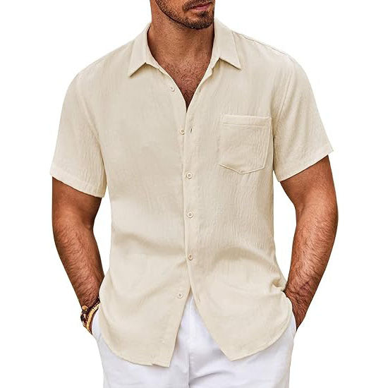 Casual Short Sleeve Men's Button Down Shirts