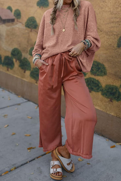 Women's Fall Sweaters 2024 Casual Oversize Pullover Batwing Long Sleeve Drop Shoulder Sweater Loose Knit Jumper Tops