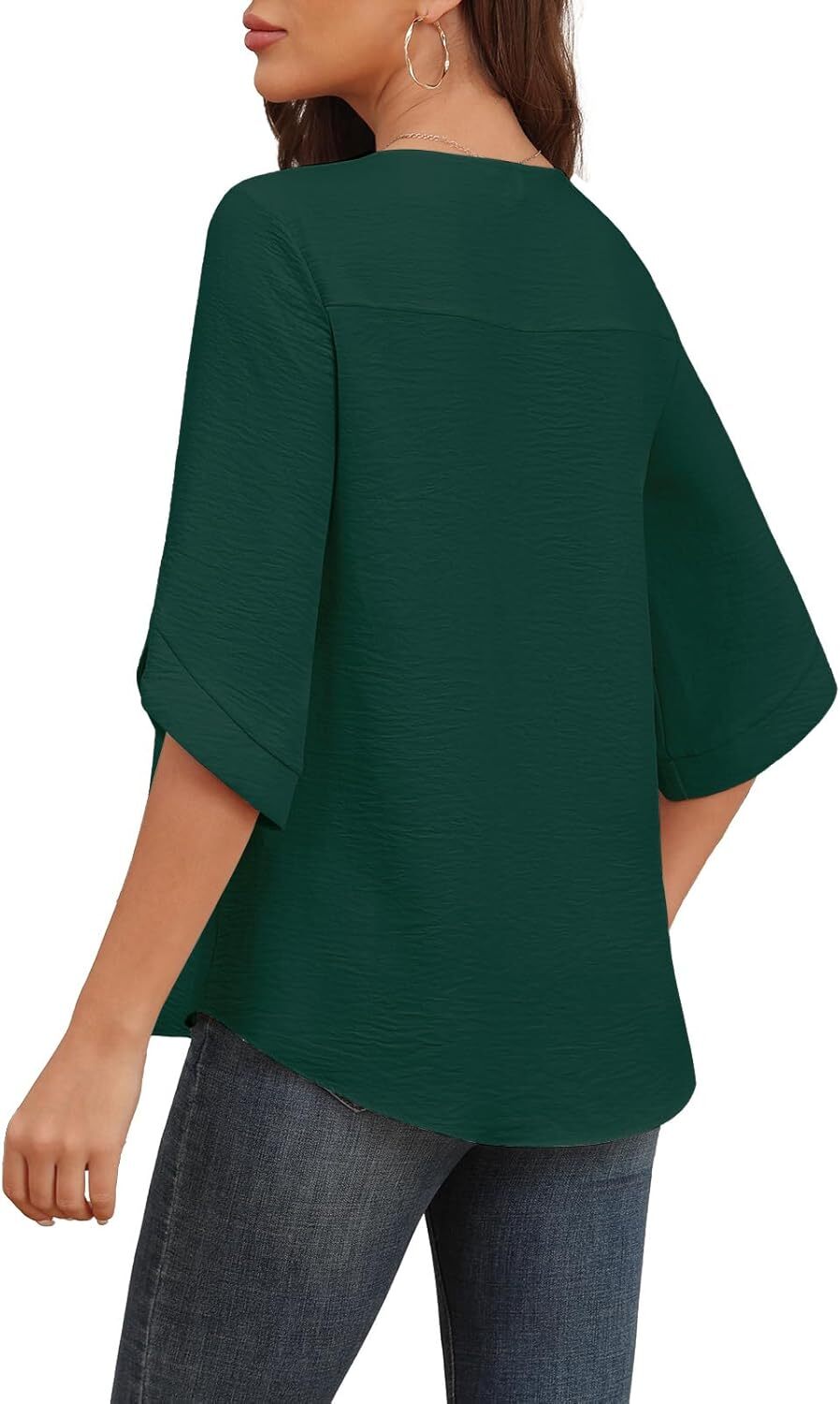 Women's 2024 Summer Chiffon Blouses Bell Short Sleeve TShirts Casual Loose Flowy Dressy Work Tops for Leggings Blouse