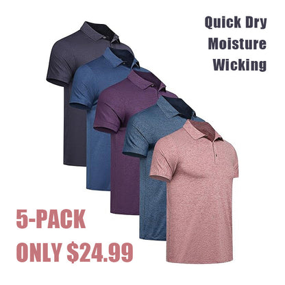 Men's Polo Shirts Quick Dry Short Sleeve Performance Moisture Wicking