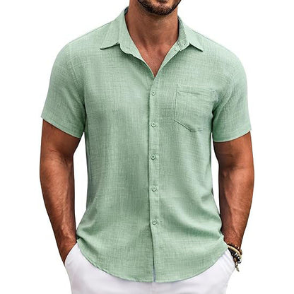 Casual Short Sleeve Men's Button Down Shirts