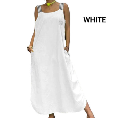 Wide Strap Maxi Dress with Pockets