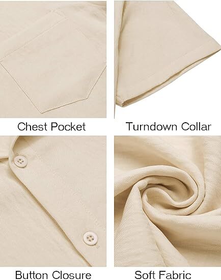 Casual Short Sleeve Men's Button Down Shirts