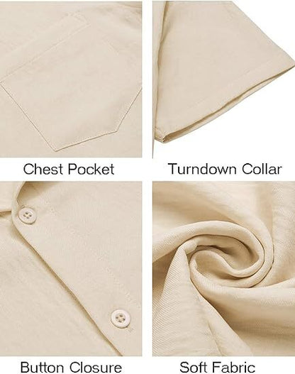 Casual Short Sleeve Men's Button Down Shirts