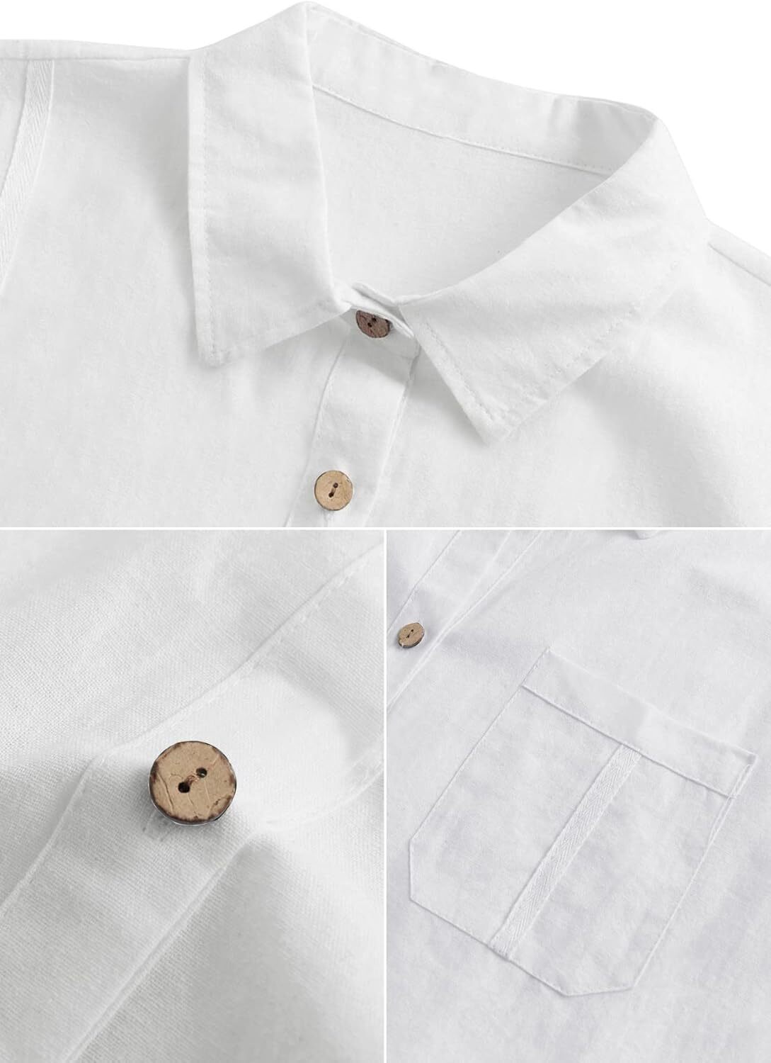 Mens Beach Linen Shirts Short Sleeve Cuban Button Down Casual Summer T Shirt Guayabera Hawaiian Tee Loose Fit Tops(💖Buy two, free shipping)