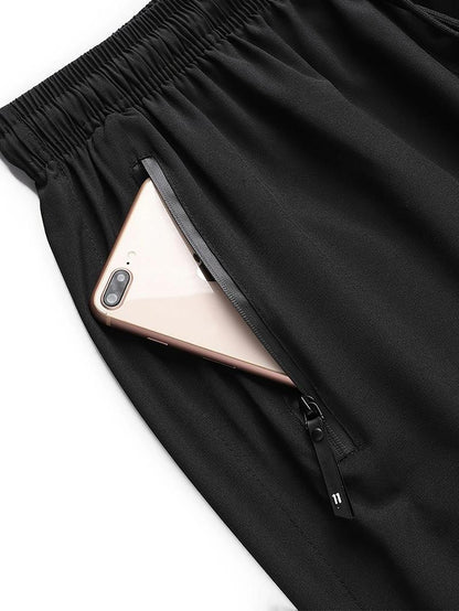 Men's Summer Solid Zipper Pocket Shorts, Men's Summer Bottoms, Regular Fit Casual Breathable Quick Drying Straight Leg Shorts for Summer, Mens Shorts for Daily Wear