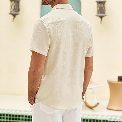 Casual Short Sleeve Men's Button Down Shirts