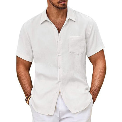 Casual Short Sleeve Men's Button Down Shirts