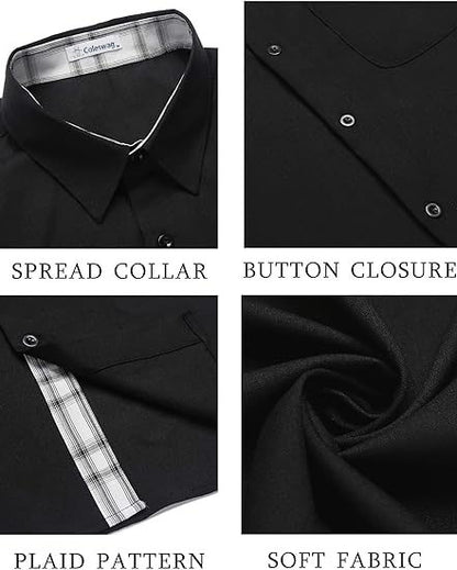 Men's Button Down Shirts Short Sleeve with Pocket