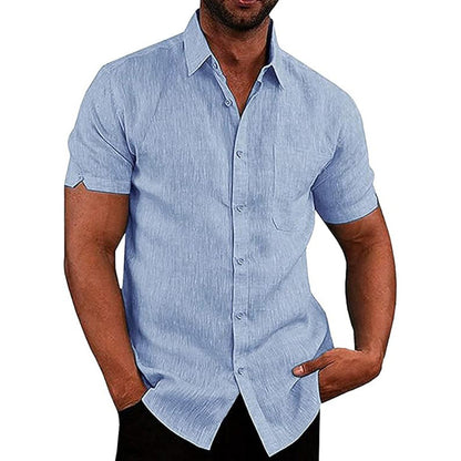 Men's Casual Summer Button Down Linen Shirts