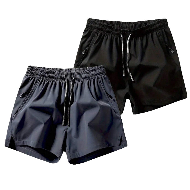 Men's Plain Solid Color Drawstring Pocket Shorts, Clearance Items 2024