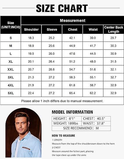Men's Casual Long-Sleeve Button Down Shirts