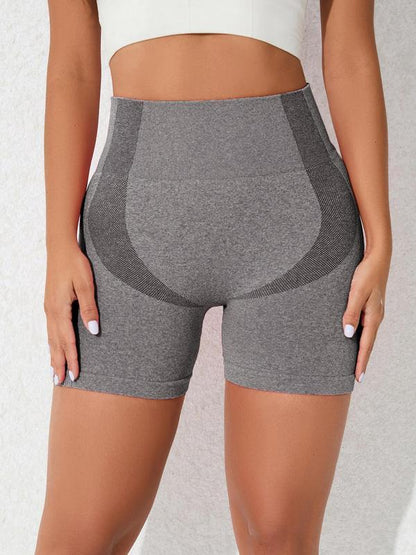 Women's Solid Color High Waisted Sports Shorts