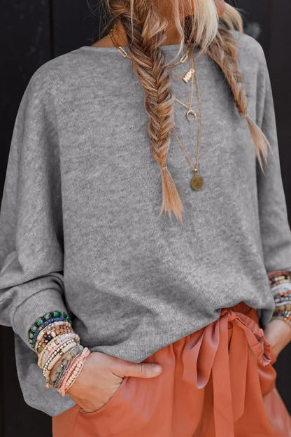 Women's Fall Sweaters 2024 Casual Oversize Pullover Batwing Long Sleeve Drop Shoulder Sweater Loose Knit Jumper Tops
