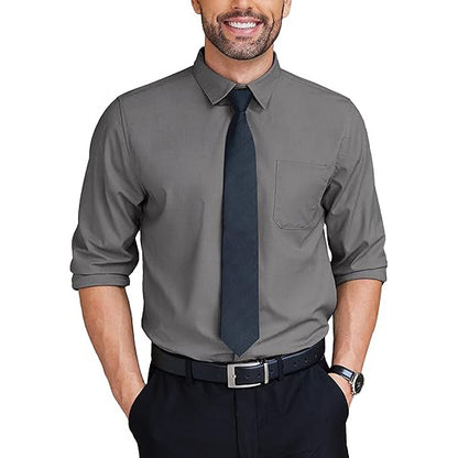 Wrinkle Free Long Sleeve Button Down Formal Business Shirt