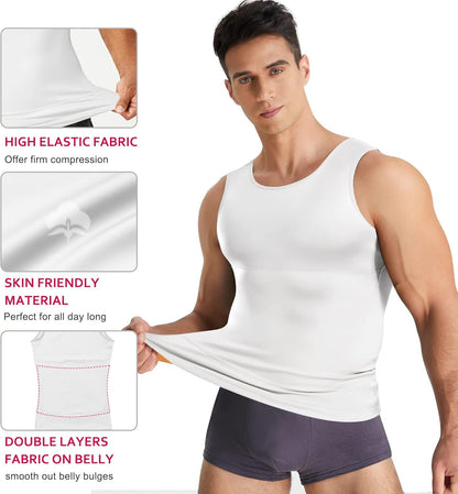 Men Compression Shirt Shapewear Slimming Body Shaper Vest Undershirt Tummy Control Tank Top