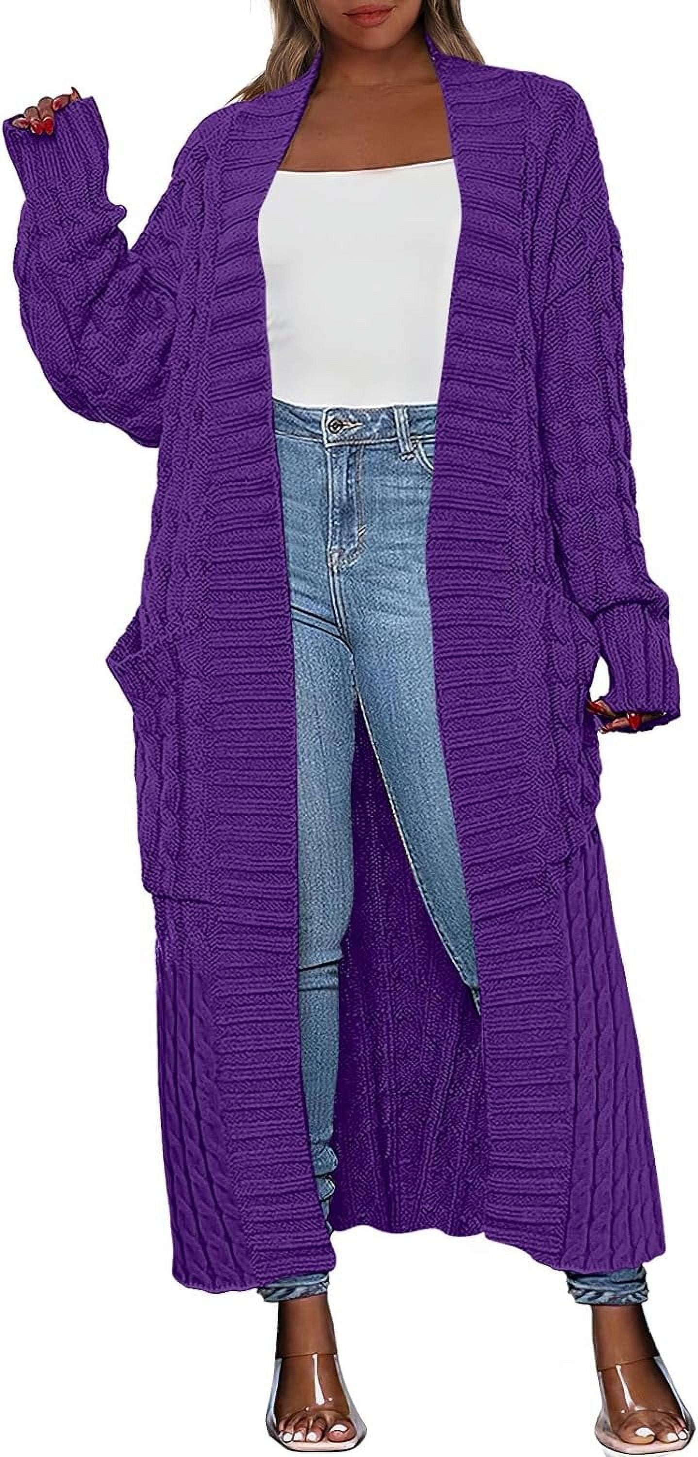 Women's Long Cardigan 2024 Oversized Coat Long Sleeve Open Cardigan Knitted Extra