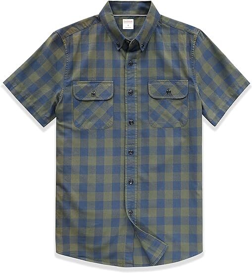 Men’s Short Sleeve Button Down Shirts 100% Cotton