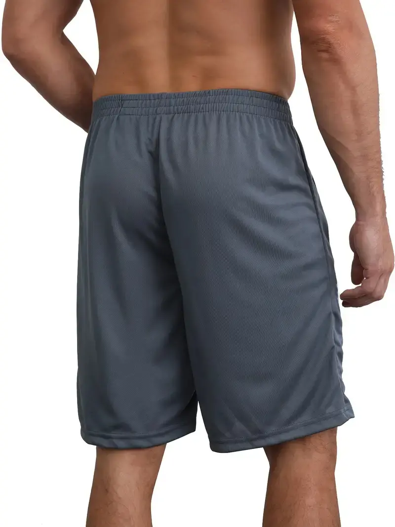 Men's Summer Solid Zipper Pocket Shorts, Men's Summer Bottoms, Regular Fit Casual Breathable Quick Drying Straight Leg Shorts for Summer, Mens Shorts for Daily Wear