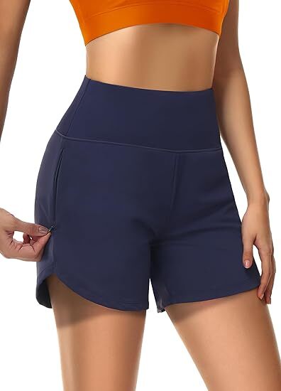 Super High Waisted Back Pocket & Side Hidden Pocket 2-in-1 Yoga Shorts