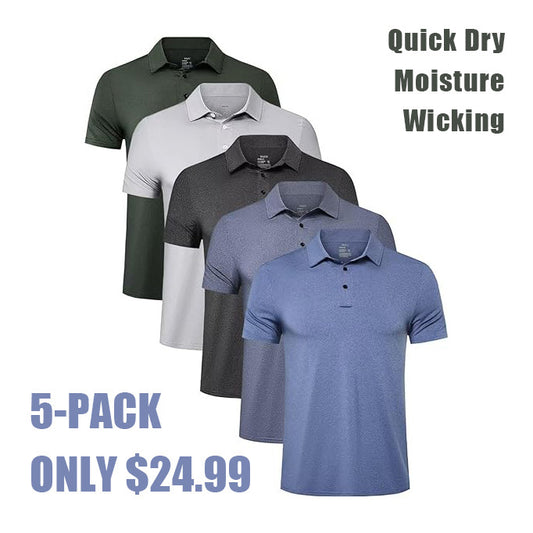 Men's Polo Shirts Quick Dry Short Sleeve Performance Moisture Wicking