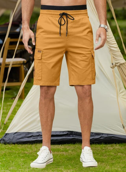 Men's Patched Drawstring Waist Cargo Shorts,  Men's Bottoms for Daily Wear, Clearance Items 2024