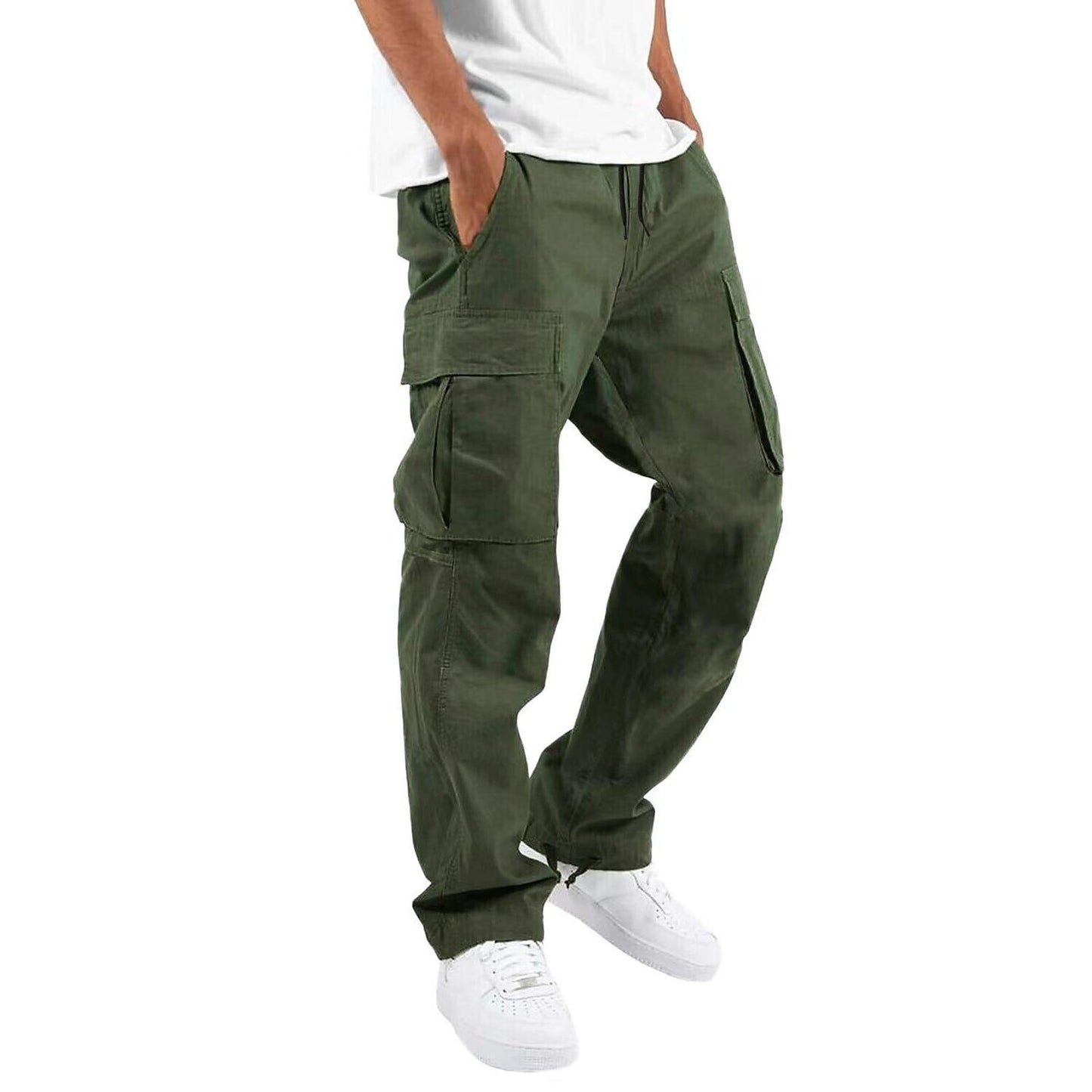 Men's Pocket Drawstring Cargo Pants